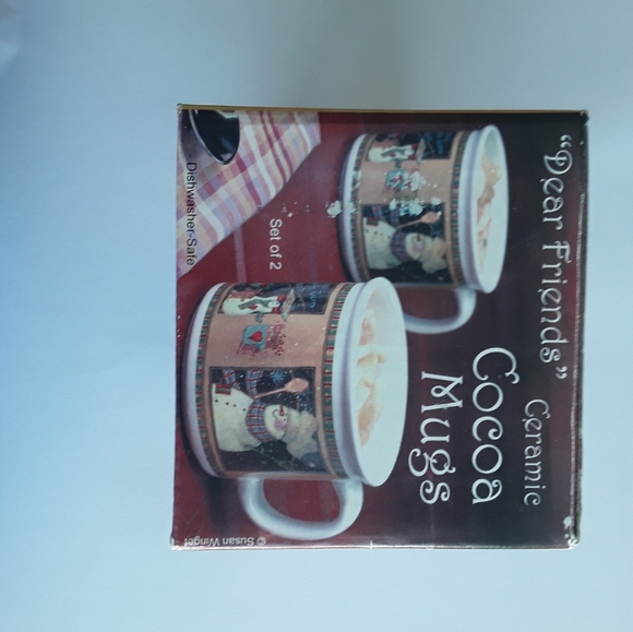 Set of 2 Susan Winget Christmas "Dear Friends" Coffe Cups/Mugs - Picture 12 of 16